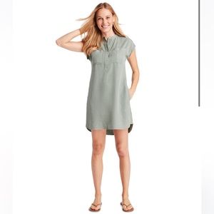 Vineyard Vines Dolman Margo shirt dress sage olive color size 4